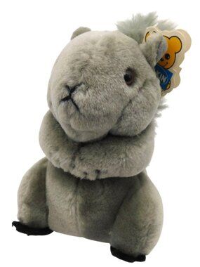 Vintage Dakin Scurry Squirrel Plush Toy With Tag Gray 6" 1985 Nature Babies